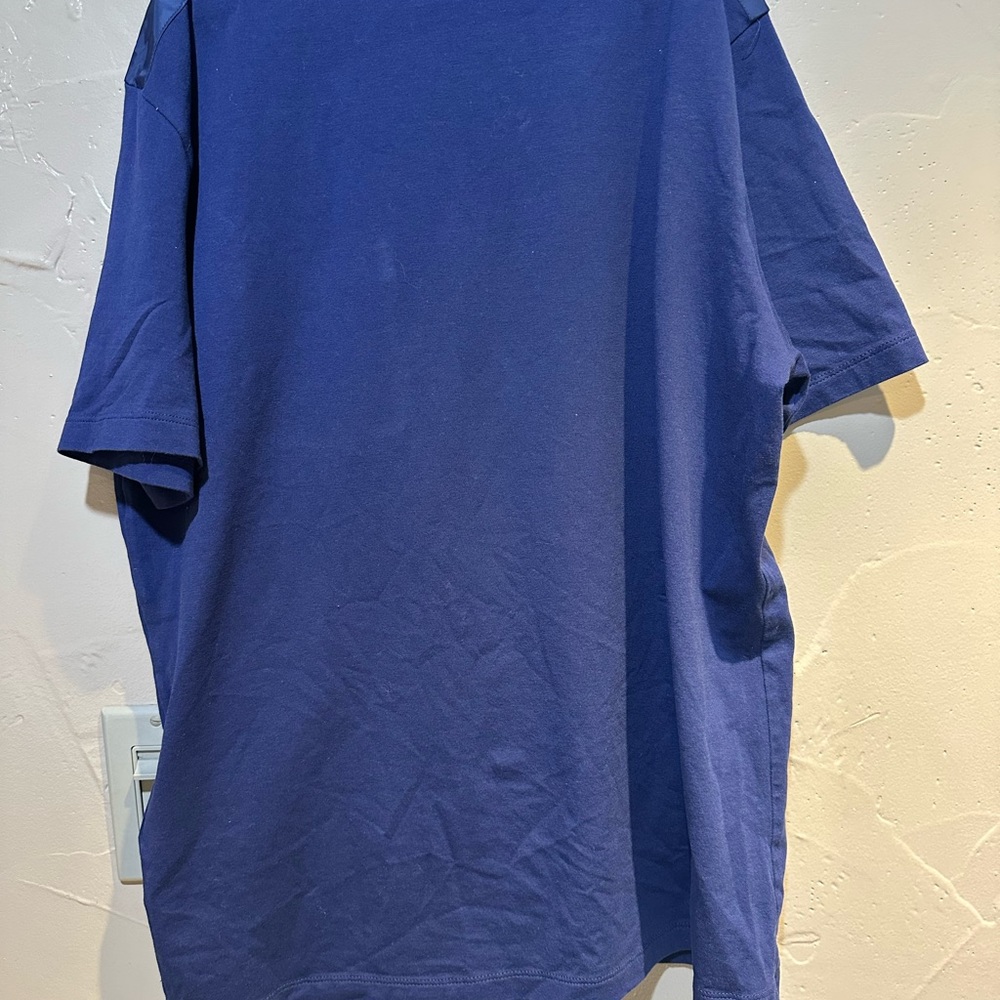 Prada Mens Nylon Pocket Logo T Shirt Medium Navy Blue Cotton Short Sleeve-MINT! - Picture 4 of 6